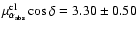 $\mu_{\alpha_{\rm abs}}^{\rm cl} \cos \delta =
3.30 \pm 0.50$