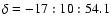 $\delta = -17:10:54.1$