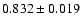 $0.832 \pm 0.019$