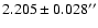 $2.205 \pm 0.028^{\prime \prime}$