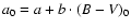 $a_{0}=a+b\cdot(B-V)_0$