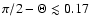 $\pi/2-\Theta\lesssim 0.17$