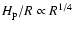 $H_{\rm p}/R\propto R^{1/4}$