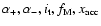 $\alpha_+,\alpha_-,i_{\rm t},f_{\rm M},x_{\rm acc}$