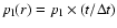 $p_{\rm l}(r)=p_{\rm l} \times (t/\Delta t)$