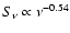 $S_{\nu}\propto
\nu^{-0.54}$