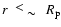 $r ~~\raisebox{0.2em}{$<$ }
\raisebox{-0.25em}{$\sim$ }~~ R_{\rm p}$