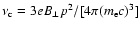 $\nu_{\rm c}=3e B_{\perp} p^2 /[ 4\pi (m_{\rm e}c)^3]$