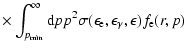 $\displaystyle \times \int_{p_{\rm min}}^{\infty} {\rm d}p p^2
\sigma(\epsilon_{\rm e},
\epsilon_{\gamma},\epsilon)f_{\rm e}(r,p)$