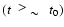 $(t~~\raisebox{0.2em}{$>$ }
\raisebox{-0.25em}{$\sim$ }~~ t_0)$