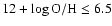 $12 + \log {\rm O}/{\rm H} \le 6.5$