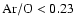 ${\rm Ar}/{\rm O} < 0.23$