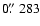 $0\hbox{$.\!\!^{\prime\prime}$ }283$