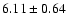 $ 6.11\pm 0.64 $