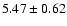 $ 5.47\pm 0.62 $