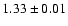 $ 1.33\pm 0.01 $