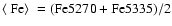 $\mbox{$\langle$ Fe$\rangle$ }=
( {\rm Fe5270} + {\rm Fe5335})/2$