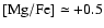 ${\rm [Mg/Fe]} \simeq +0.5$
