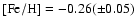 ${\rm [Fe/H]} =
-0.26(\pm0.05)$