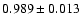 $0.989\pm0.013$