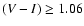 $(V-I) \ge 1.06$