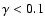$\gamma < 0.1$