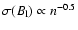 $\sigma(B_{\rm l}) \propto n^{-0.5}$