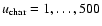 $u_{\rm char}=1,\dots,
500$