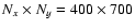 $N_x \times N_y = 400 \times 700$