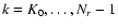 $k=K_0,\dots,N_r-1$