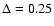 $\Delta =0.25$