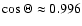 $\cos\Theta\approx 0.996$