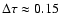 $\Delta\tau\approx
0.15$