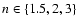 $n\in\{1.5,2,3\}$