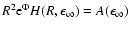 $R^2{\rm e}^{\Phi}H(R,\epsilon_\infty)=A(\epsilon_\infty)$