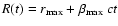 $R(t)=r_{\rm max}+\beta_{\rm max}~ct$