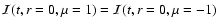 ${\cal I}(t,r=0,\mu=1)={\cal I}(t,r=0,\mu=-1)$