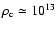 $\rho_{\rm c}
\simeq 10^{13}$