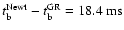 $t_{\rm b}^{\rm Newt}-t_{\rm b}^{\rm GR}=18.4~{{\rm ms}}$