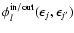 $\phi^{\rm in/out}_l(\epsilon_j,\epsilon_{j'})$