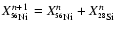 $X^{n+1}_{\element[][56]{Ni}}=X^{n}_{\element[][56]{Ni}}+
X^{n}_{\element[][28]{Si}}$