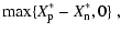 $\displaystyle \max\{X^{*}_{\rm p}-X^{*}_{\rm n},0\} ~,$