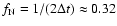 $f_{\rm N} =1 / (2\Delta t) \approx 0.32$