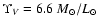 $\Upsilon_V=6.6\ M_\odot/L_\odot$