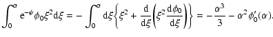 $\displaystyle \int_{0}^{\alpha}{\rm e}^{-\psi}\phi_{0}\xi^{2}{\rm d}\xi=-\int_{...
... d}\xi}\biggr )\biggr\rbrace
=-{\alpha^{3}\over 3}-\alpha^{2}\phi_{0}'(\alpha).$