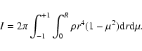 \begin{displaymath}I=2\pi\int_{-1}^{+1}\int_{0}^{R} \rho r^{4}(1-\mu^{2}){\rm d}r{\rm d}\mu.
\end{displaymath}