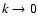$k\rightarrow 0$