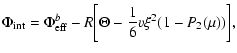 $\displaystyle \Phi_{\rm int}=\Phi_{\rm eff}^{b}-R\biggl\lbrack \Theta-{1\over 6}v\xi^{2}
(1-P_{2}(\mu))\biggr\rbrack,$