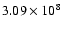 $3.09\times 10^8$