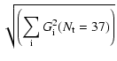 $\displaystyle \sqrt{ \left( \sum_{\rm i} G_{\rm i}^2(N_{\rm t}=37) \right)}$